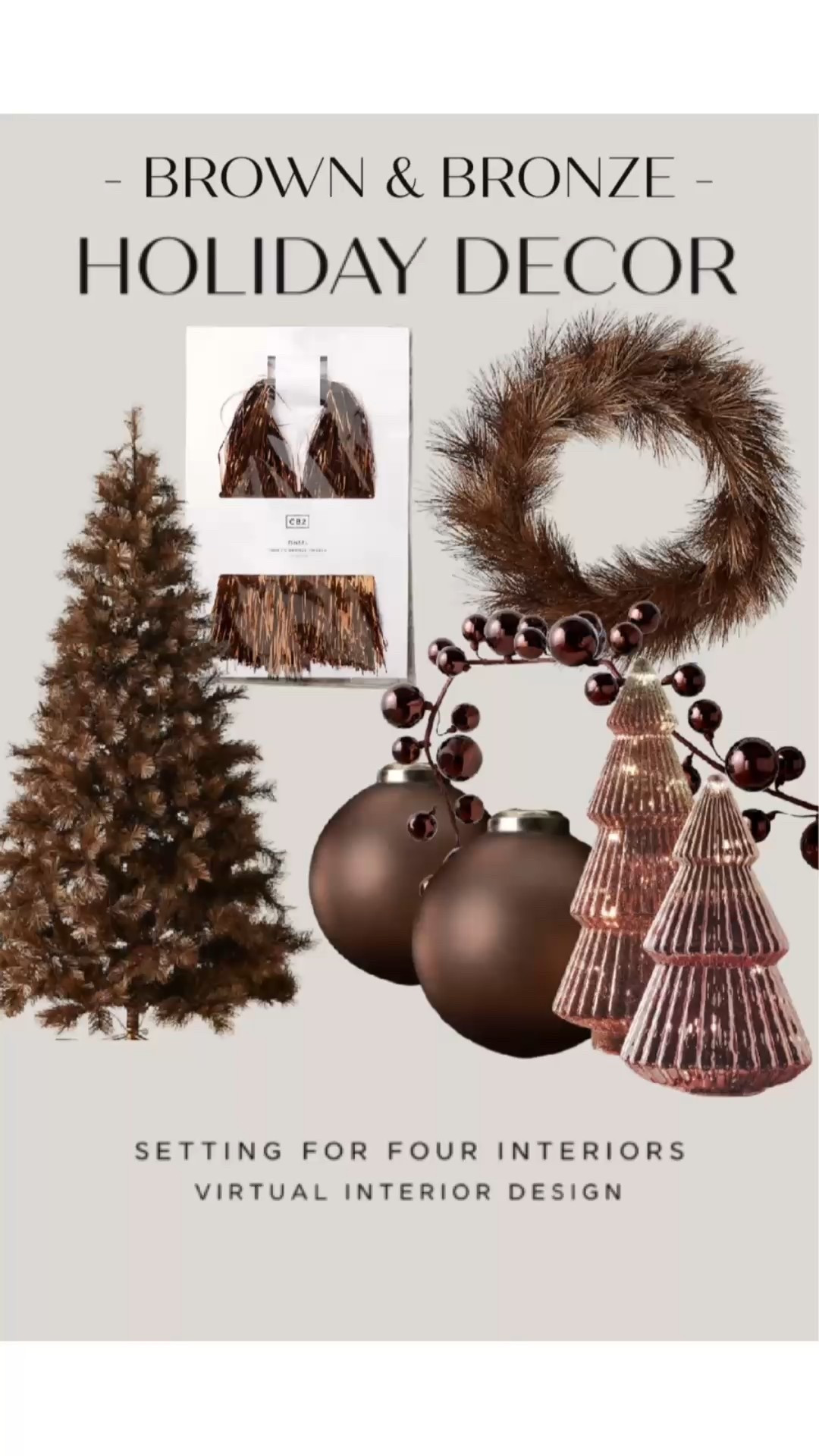 Brown & Bronze Holiday Decor

Organic modern, transitional, farmhouse, minimalist, traditional, Christmas tree, wreath, tinsel, garland, Christmas ornaments, Christmas decor, Amazon must haves, Walmart, Target, CB2, Pottery Barn style, Restoration Hardware aesthetic, earthy, Christmas stockings

#LTKHoliday #LTKFindsUnder100 #LTKFamily #LTKFindsUnder50