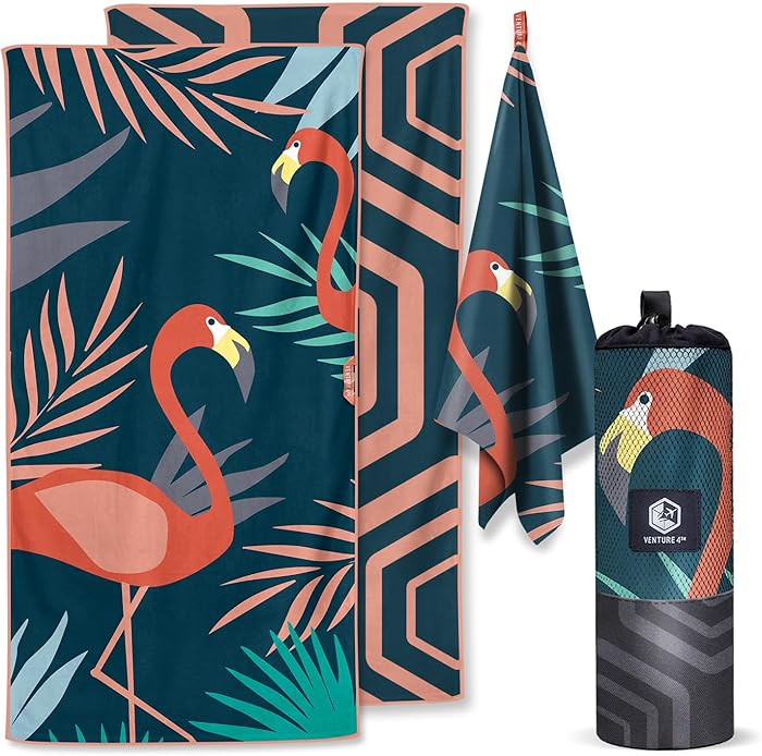 VENTURE 4TH Microfiber Beach Towel: Quick-Dry, Compact, Sand-Free, Absorbent, Sandproof and Light... | Amazon (US)
