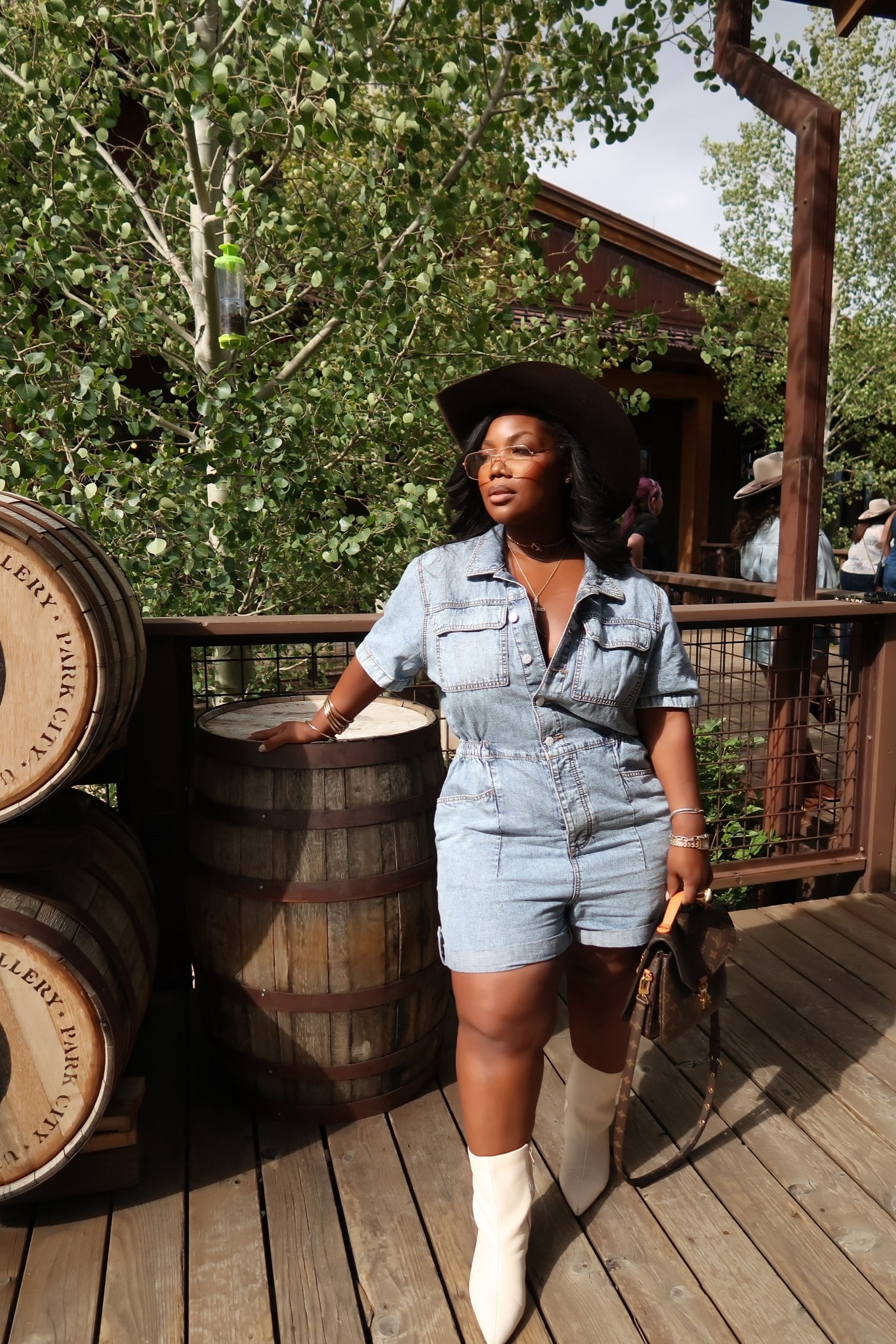 Another western themed look, perfect for pre-fall. This denim romper is curvy friendly and has an elastic waistband to make it very universal for any body type.

Sizing Details:
Romper: 1

#LTKPlusSize #LTKMidsize #LTKFindsUnder100