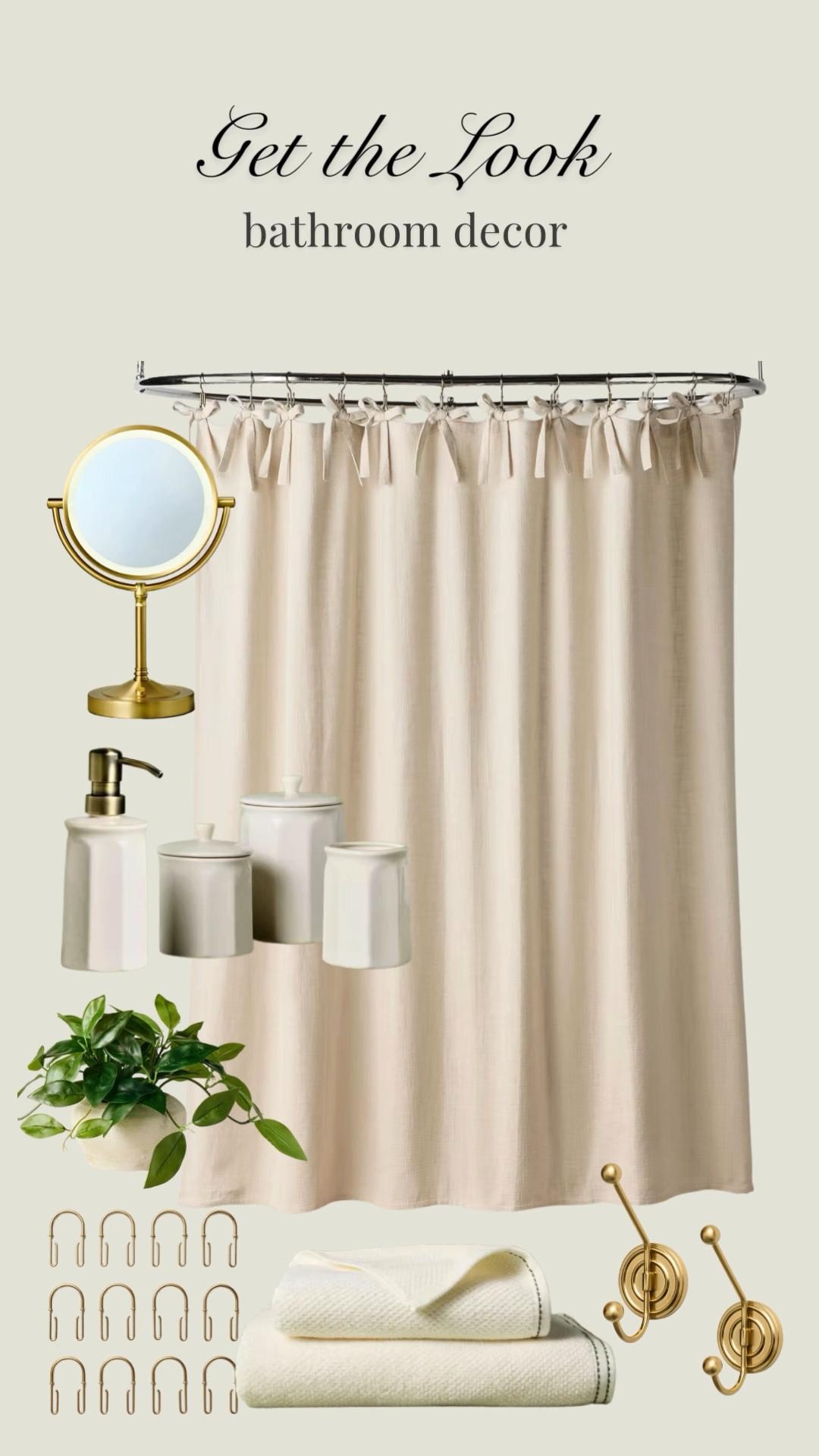 This collection features the prettiest shower curtains and accessories for creating a calm, neutral bathroom space with pops of color and mixed metals! bathroom, ensuite, primary bath, guest room, modern organic, modern farmhouse, cottage, transitional



#LTKhome #LTKfindsunder100

#LTKHome