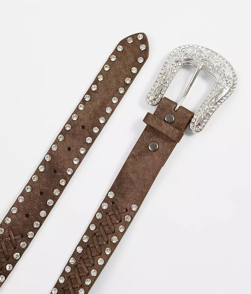 Glitz Whipstitch Leather Belt | Buckle
