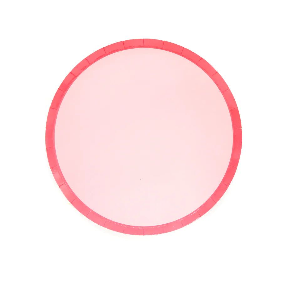 Color Blocked Small Paper Plates - Pink/Strawberry | Ellie and Piper