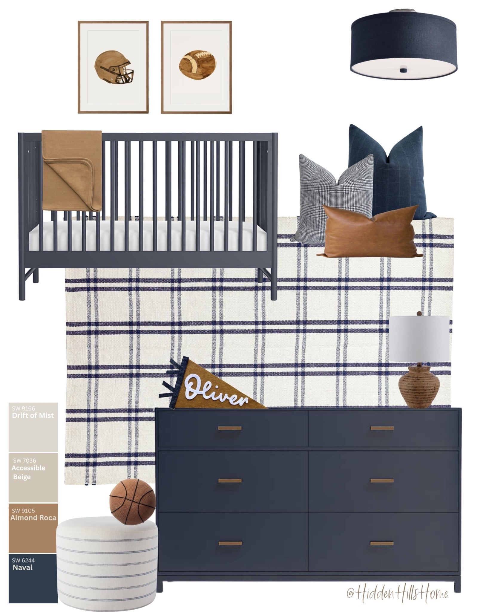 Baby boys room, nursery decor mood board, nursery ideas, crib, nursery rug, sports themed nurses design #baby #nursery

#LTKHome #LTKSaleAlert #LTKBaby