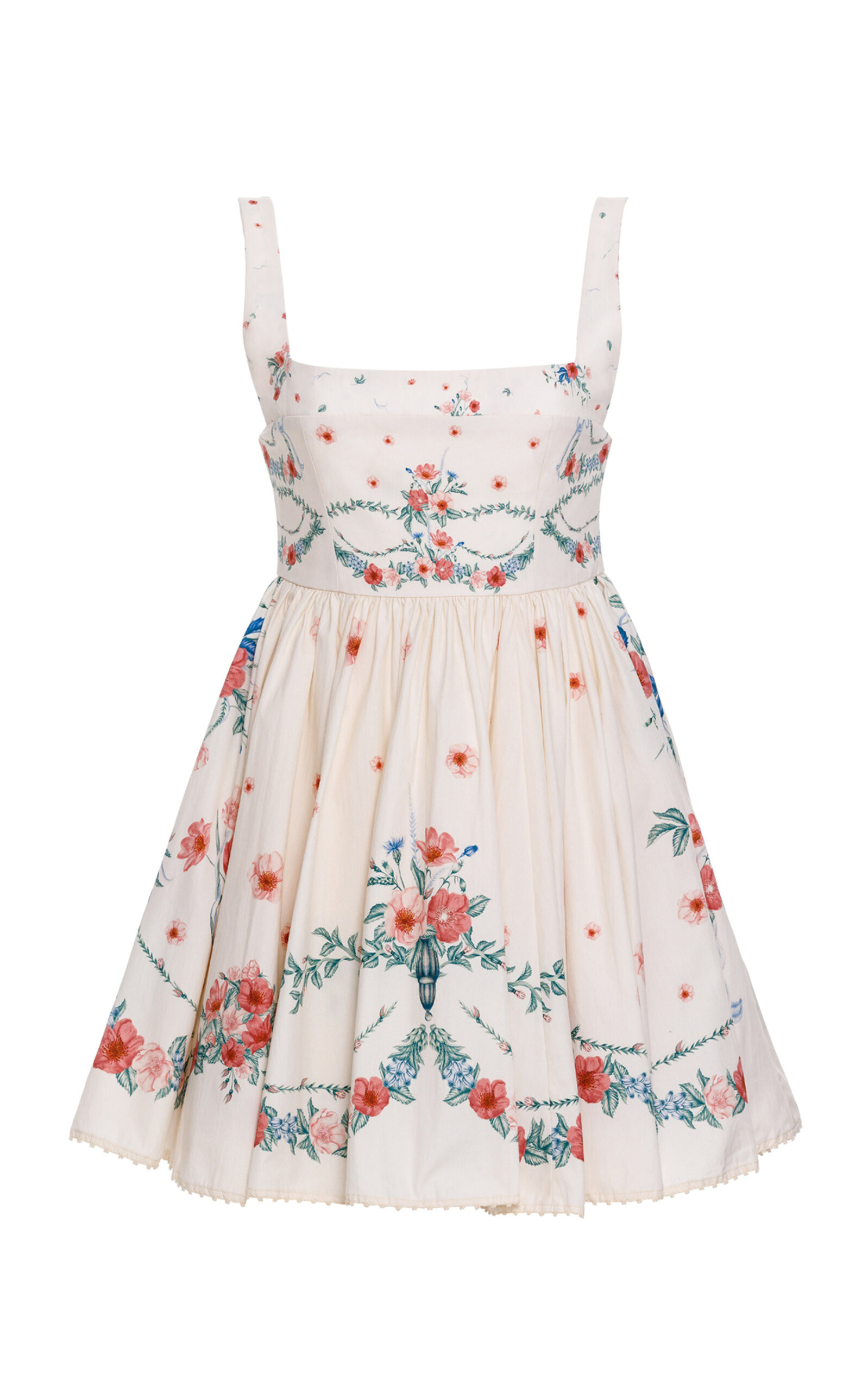 Agua by Agua Bendita - Hierbabuena Embroidered Cotton Mini Dress - Ivory - L - Moda Operandi | Moda Operandi (Global)