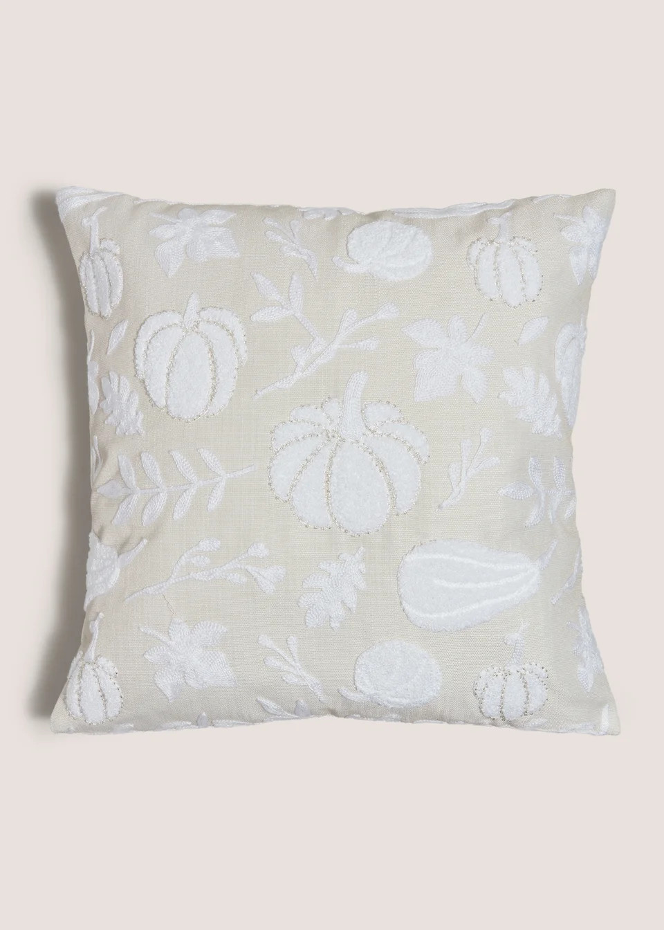 Cream Pumpkin Embroidered Cushion (43cm x 43cm) | Matalan (UK)