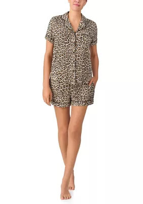 kate spade new york Women's Printed Boxer Pajamas Set, Brown, XS | Belk