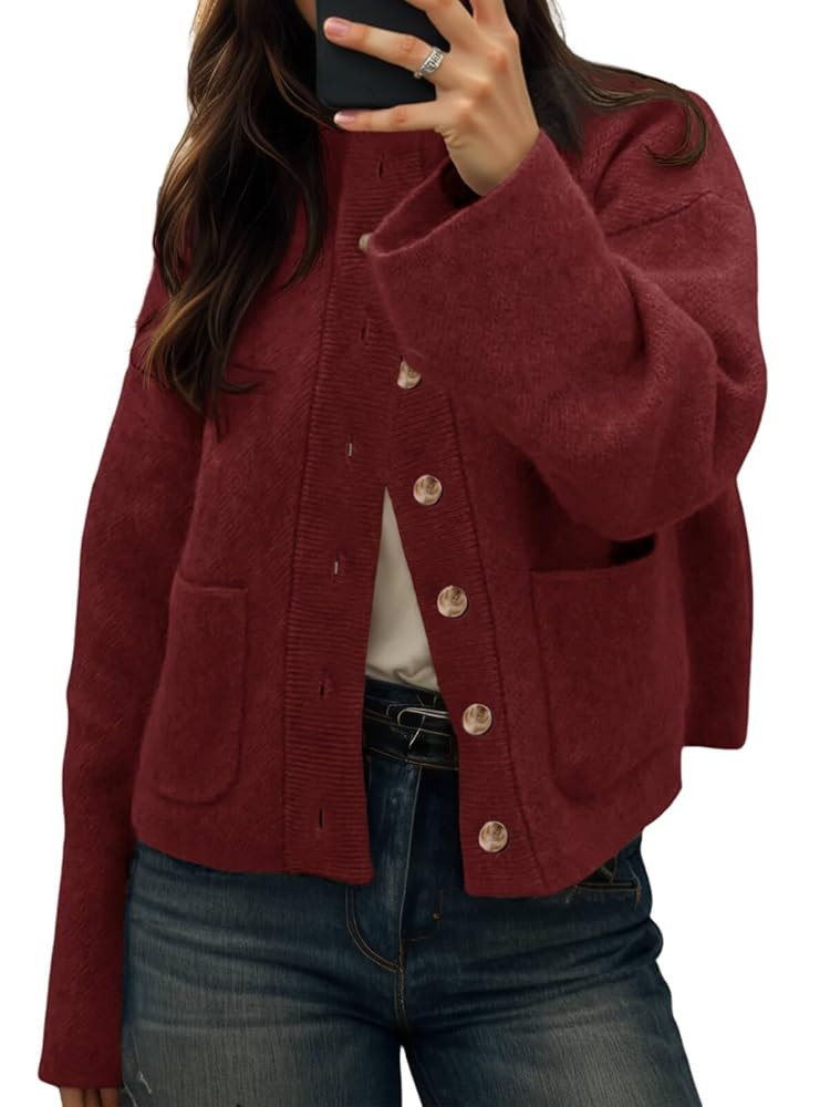 Cicy Bell Womens Chunky Knit Cardigan Sweaters Button Down Mock Neck Open Front Jacket Winter Cas... | Amazon (US)