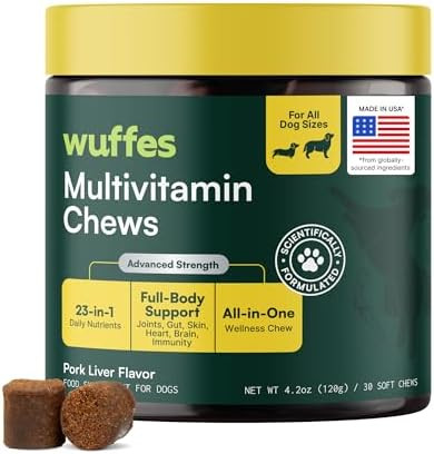 Wuffes 23-in-1 Dog Multivitamin Supplement for Hip & Joint, Skin & Coat and Immune System Support... | Amazon (US)