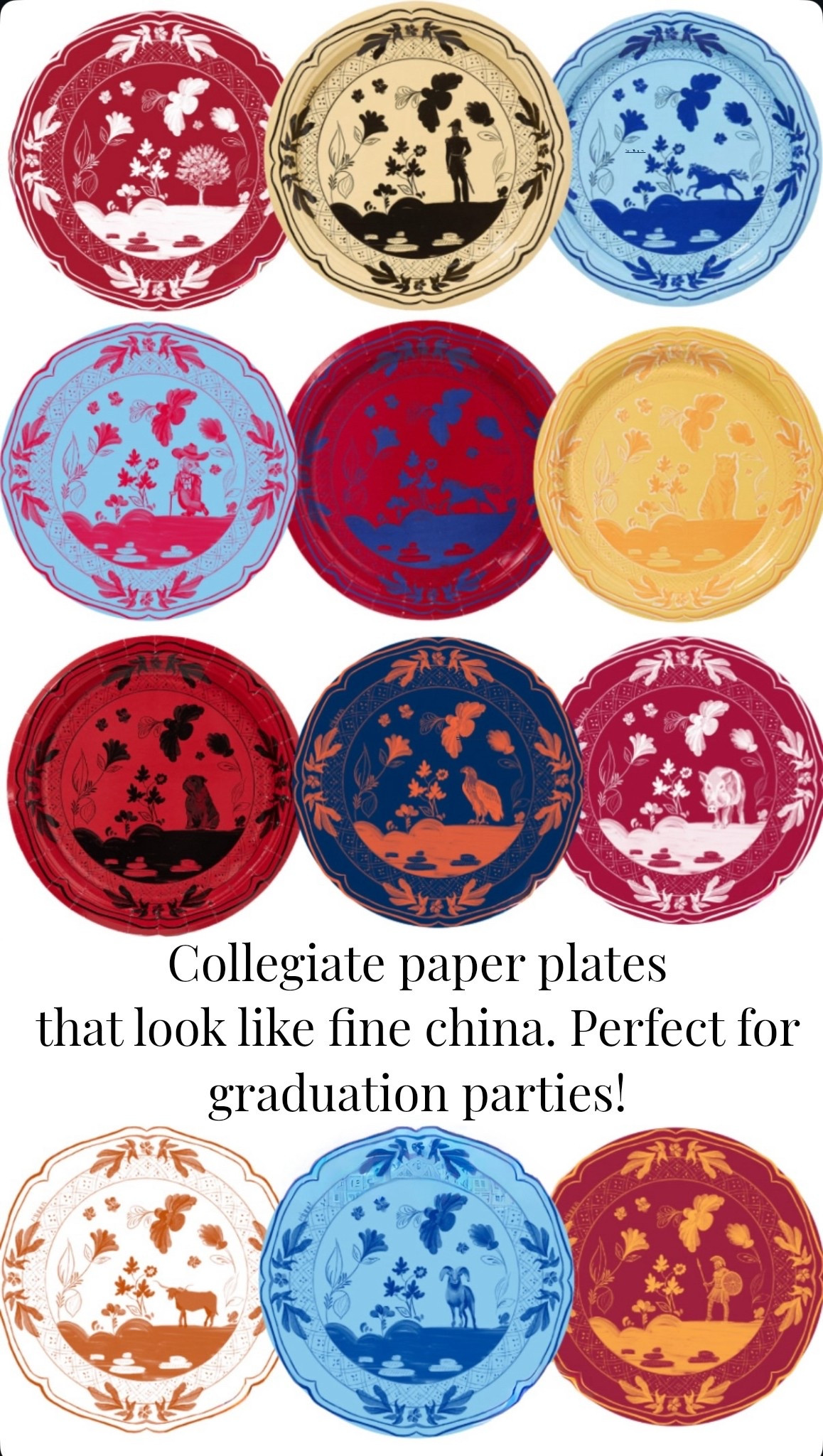 Non-committal china (aka the chicest paper plates) for school spirit! Perfect for grad parties! 

#LTKHome #LTKSeasonal #LTKU