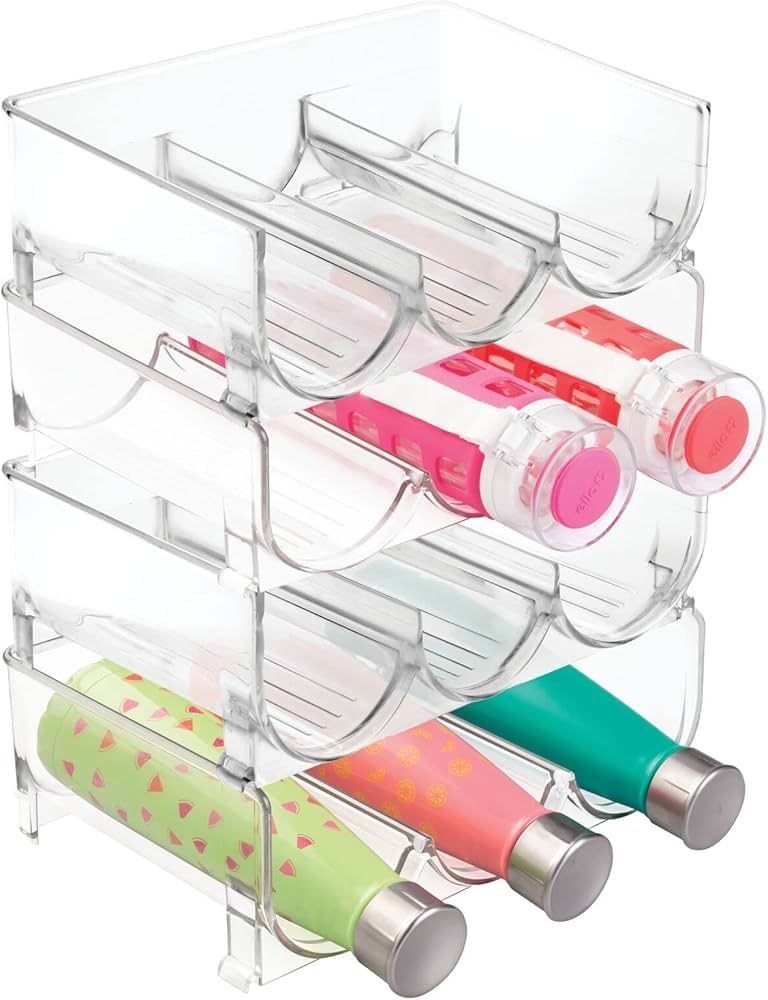 Amazon.com: mDesign Plastic Free-Standing Stackable 3 Bottle Storage Holder Rack - Water, Wine, a... | Amazon (US)