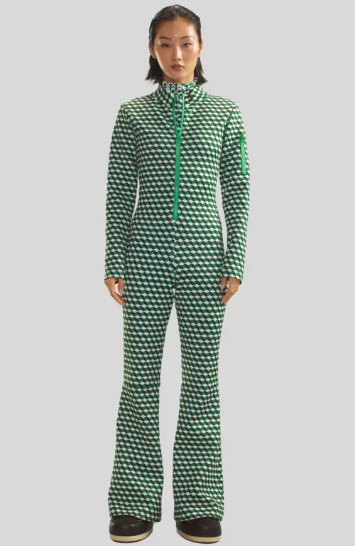 Cynthia Rowley Water Repellent Bonded Jumpsuit in Green Multi at Nordstrom, Size Small | Nordstrom