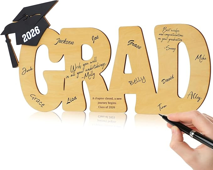 DAZONGE Graduation Decorations 2026, Wood Graduation Signature Sign, Rustic Grad Signature Board ... | Amazon (US)