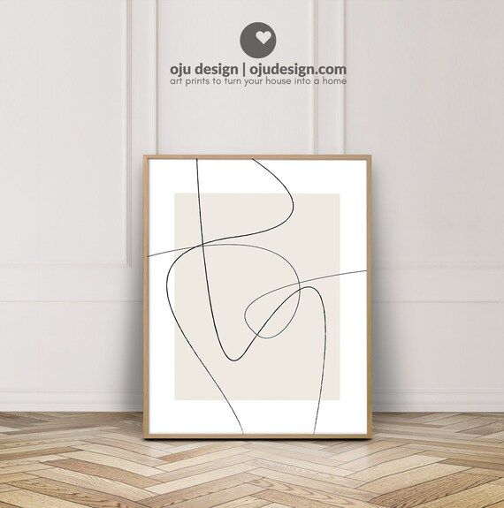 Continuous Line Art - Simple Line Art - Abstract Line Drawing Poster - Earth Tone Wall Art - Neut... | Etsy ROW