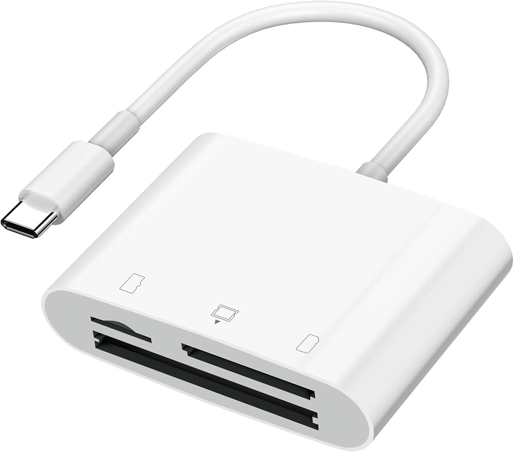 SD Card Reader USB C for iPhone 15/Android Phone/iPad/Mac/Laptop, Three Card Slot Micro SD Card R... | Amazon (US)