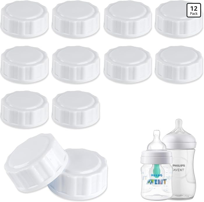 (12-PCs) Travel Bottle Caps Compatible with Avent Bottles, Bottle Lids Replacement White | Amazon (US)