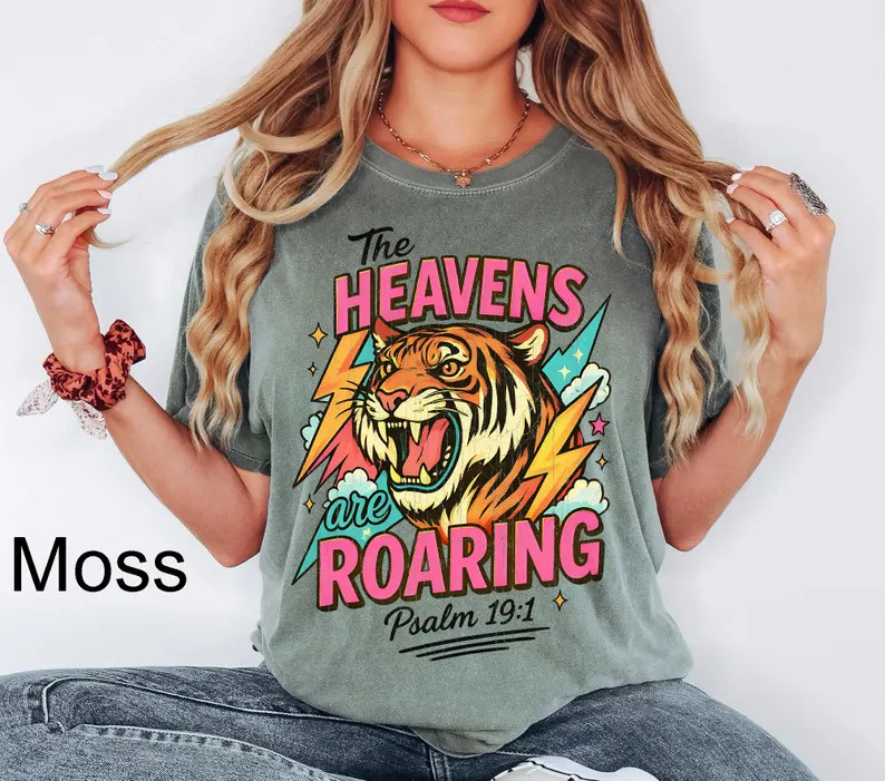 Comfort Colors® The Heavens Are Roaring Shirt,Retro Christian Tee, The Heavens Are Roaring Chris... | Etsy (US)