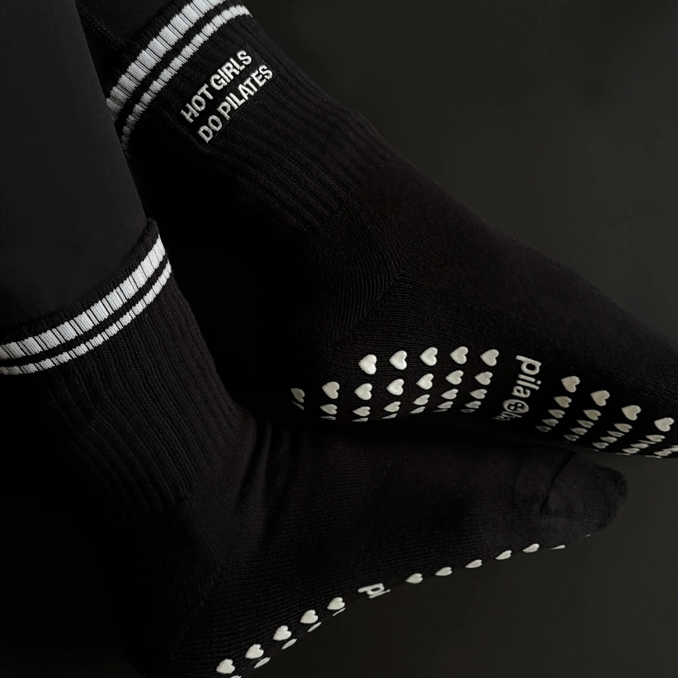 Hot Girls Do PILATES Sock - Black | Pila-Barre