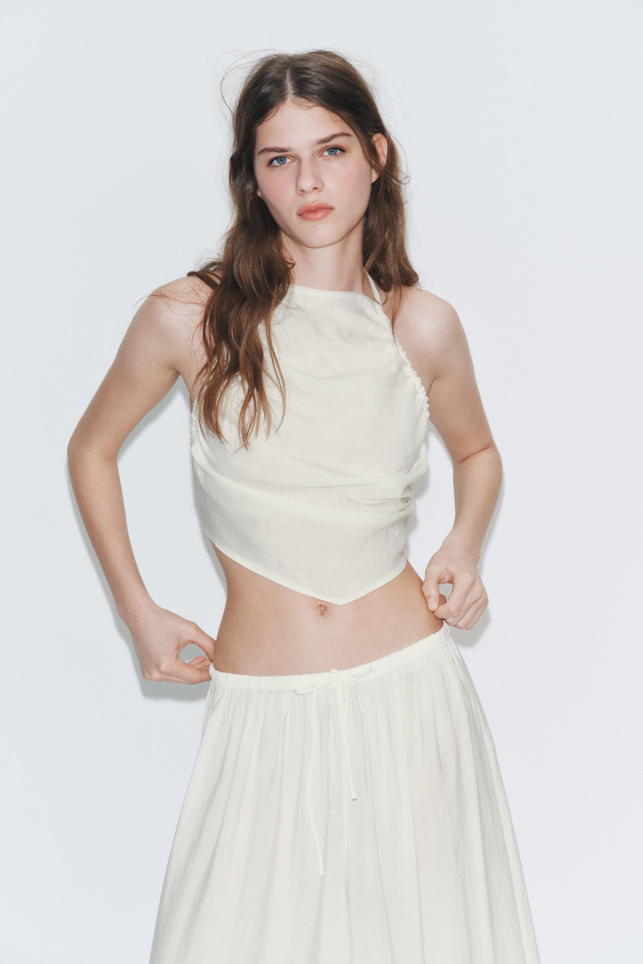 HALTER TOP WITH GATHERING | Zara UK