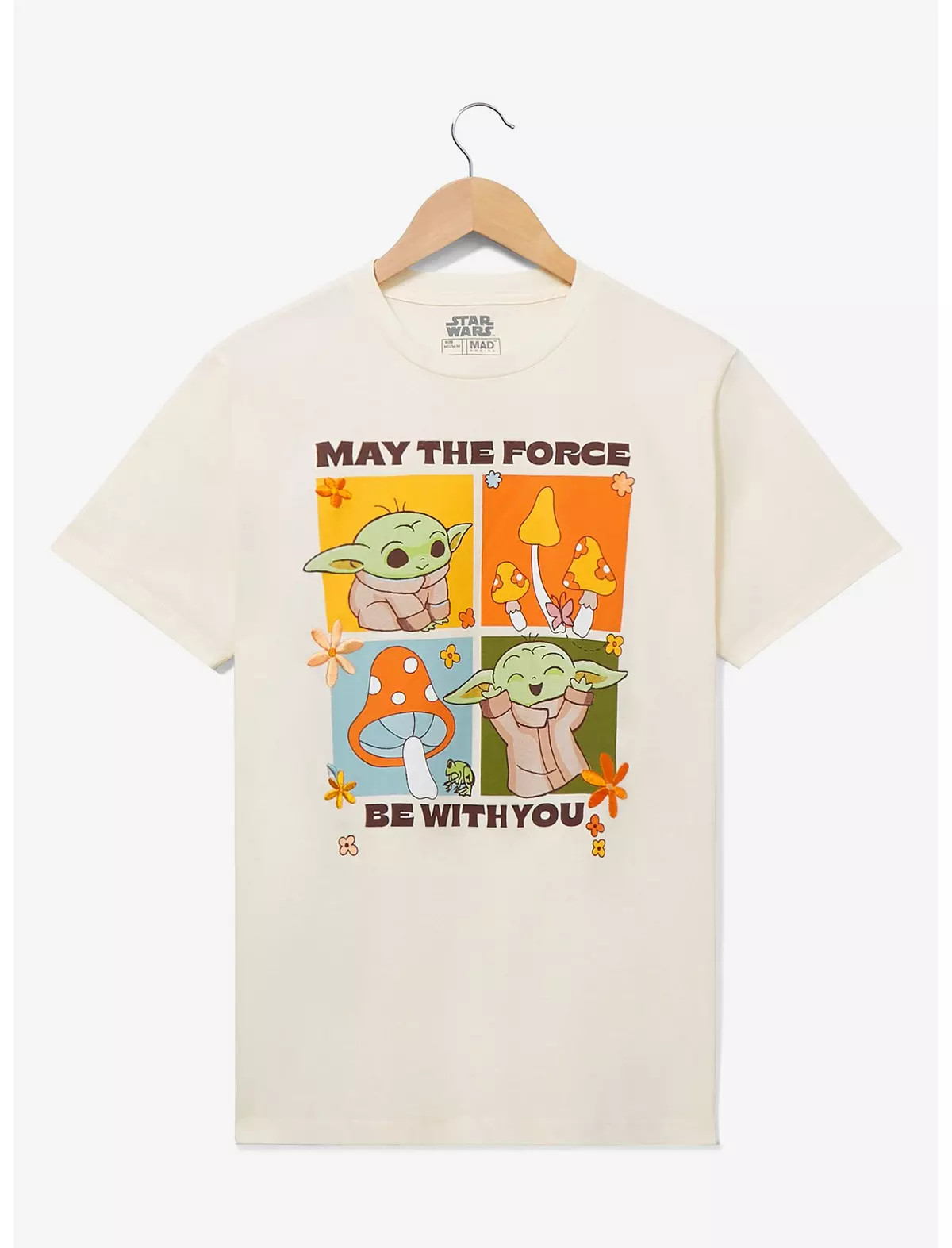 Star Wars The Mandalorian Grogu Mushroom Squares Women's T-Shirt - BoxLunch Exclusive | BoxLunch