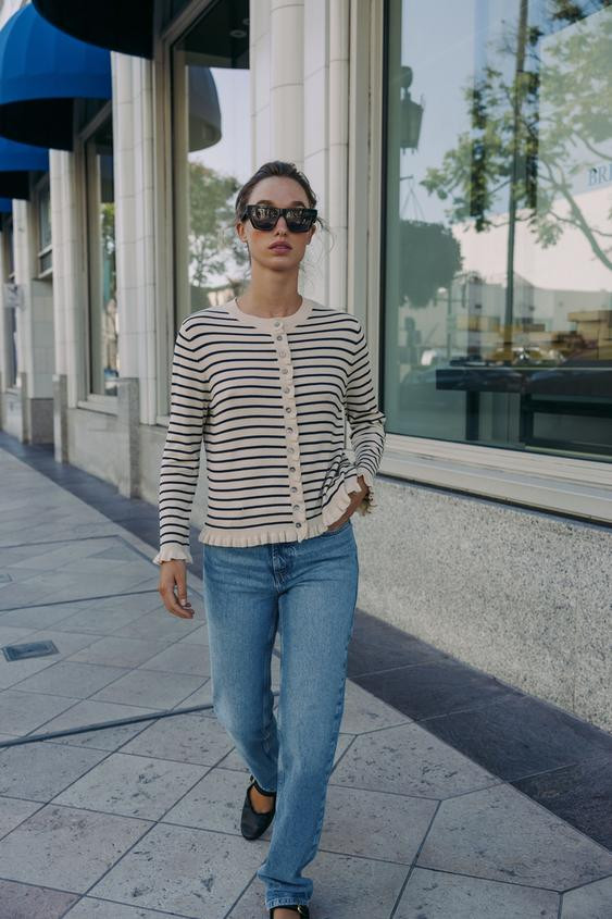 RUFFLED KNIT CARDIGAN | Zara US