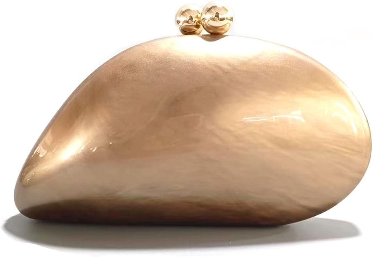Acrylic Shell Shaped Bag Luxury Marble Clutch Evening Purses for Women Glitter Handbag for Weddin... | Amazon (US)