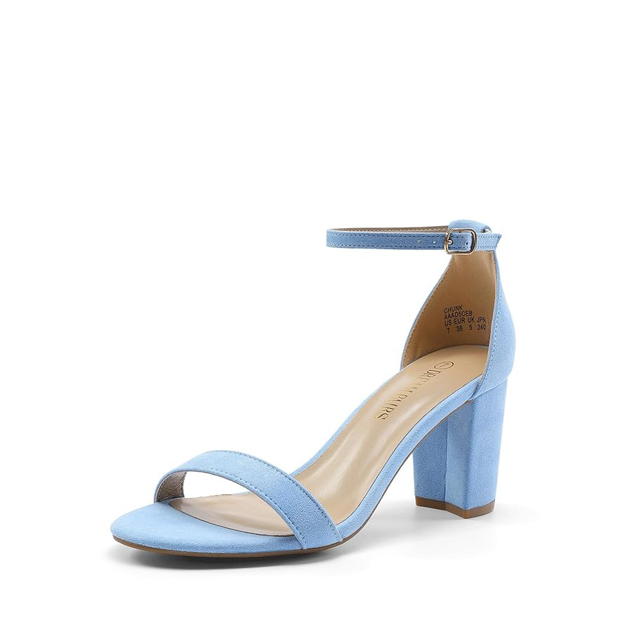 DREAM PAIRS Women's Chunk Low Heel Pump Sandals | Amazon (US)