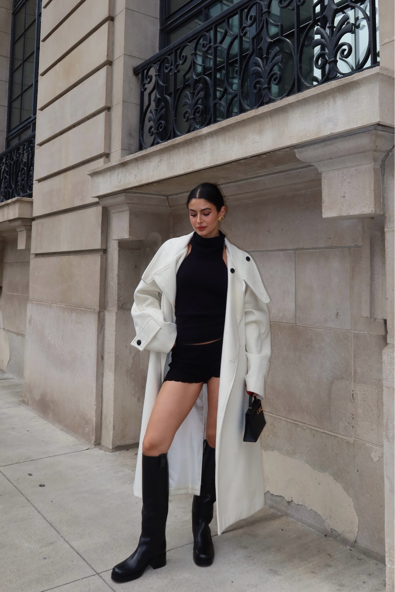 Fall outfit inspo fall fashion
Top - local European 
Shorts - vrg grl
Boots - hermes
Coat - source unknown
Bag - hermess

#LTKShoeCrush #LTKStyleTip #LTKSeasonal