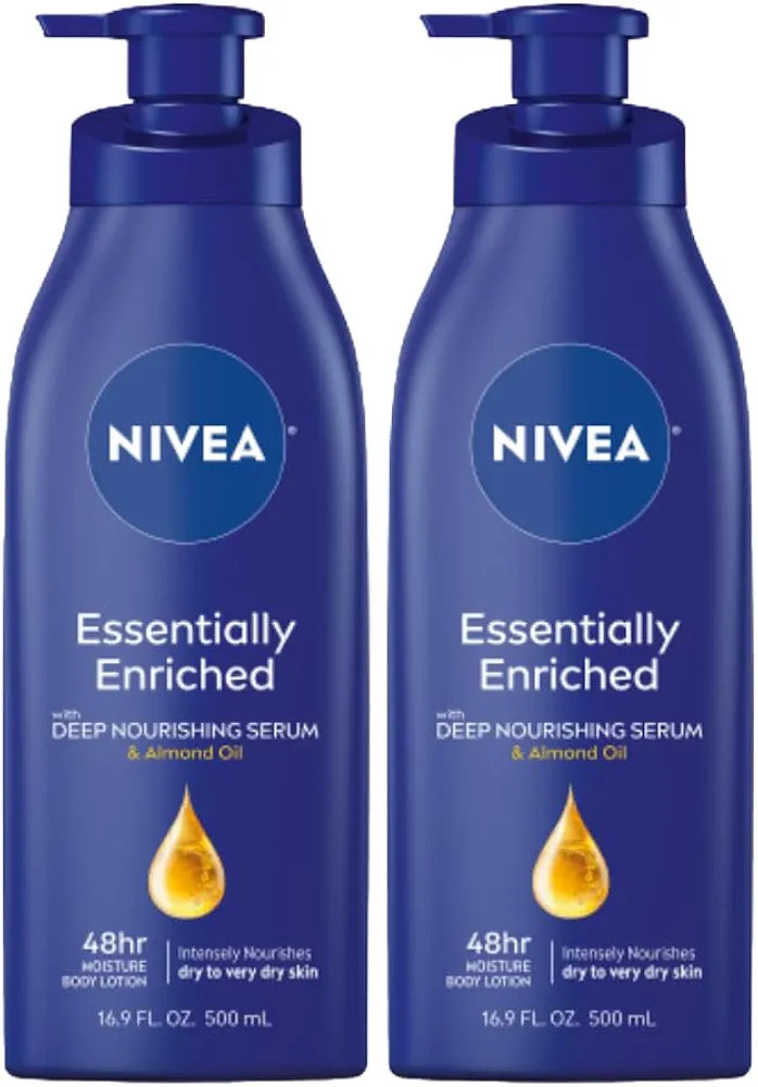 NIVEA Essentially Enriched Body Lotion for Dry Skin, Pack of 2, 16.9 Fl Oz Pump Bottles | Amazon (US)