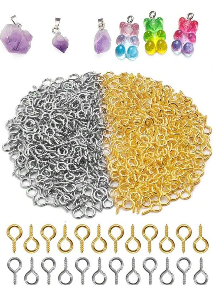 50pcs/100pcs/200pcs Mini Eye Pins For Diy Jewelry Making With Eyelet And Screw Threaded Golden/si... | SHEIN