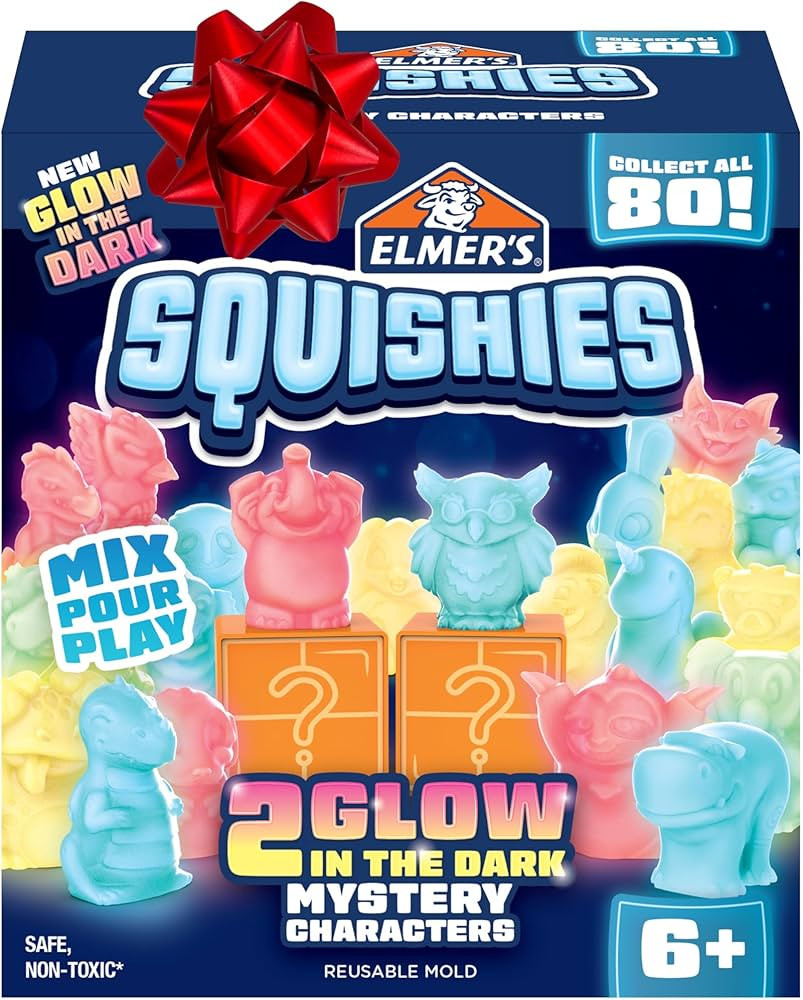 Elmer's Squishies, Kids DIY Activity Kit, Squishy Glow in the Dark Toys, Creates 2 Mystery Charac... | Amazon (US)