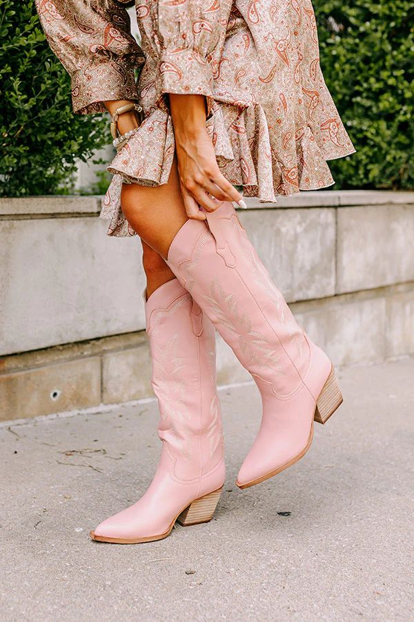 The Braelynn Faux Leather Boot in Blush | Impressions Online Boutique