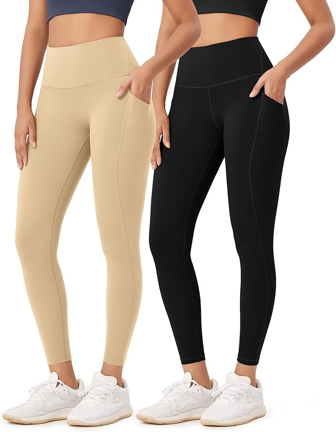 ODODOS ODLEX 2-Pack 7/8 High Waist Workout Leggings with Pockets for Women, 25"/ 28" Tummy Contro... | Amazon (US)