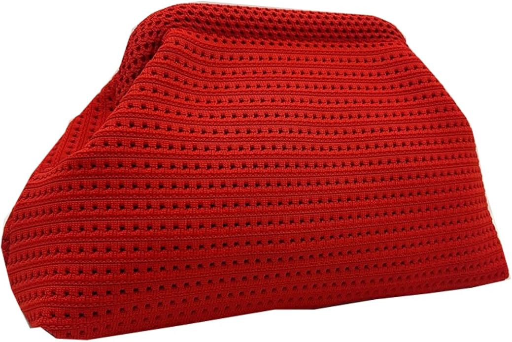 Women Clutch Purses,Summer Beach Woven Crochet Bag 2025,Evening Handbag Dumpling Striped Ruched C... | Amazon (US)