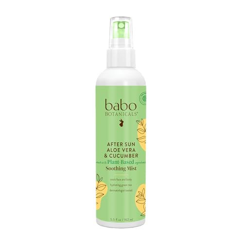 Babo Botanicals After Sun Soothing Mist - Aloe Vera & Cucumber - For Face, Body & Sensitive Skin - Non-Aerosol - No-touch application - EWG Verified - Alcohol-Free - Scented with cucumber extract | Amazon (US)