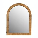 Creative Co-Op Rattan Wrapped Wood Framed Wall Mirror, 14" L x 1" W x 17" H, Natural | Amazon (US)