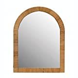Creative Co-Op Rattan Wrapped Wood Framed Wall Mirror, 14" L x 1" W x 17" H, Natural | Amazon (US)