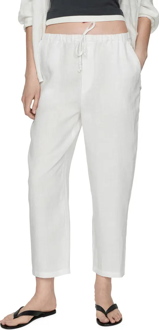 MANGO Linen Drawstring Pants | Nordstrom | Nordstrom