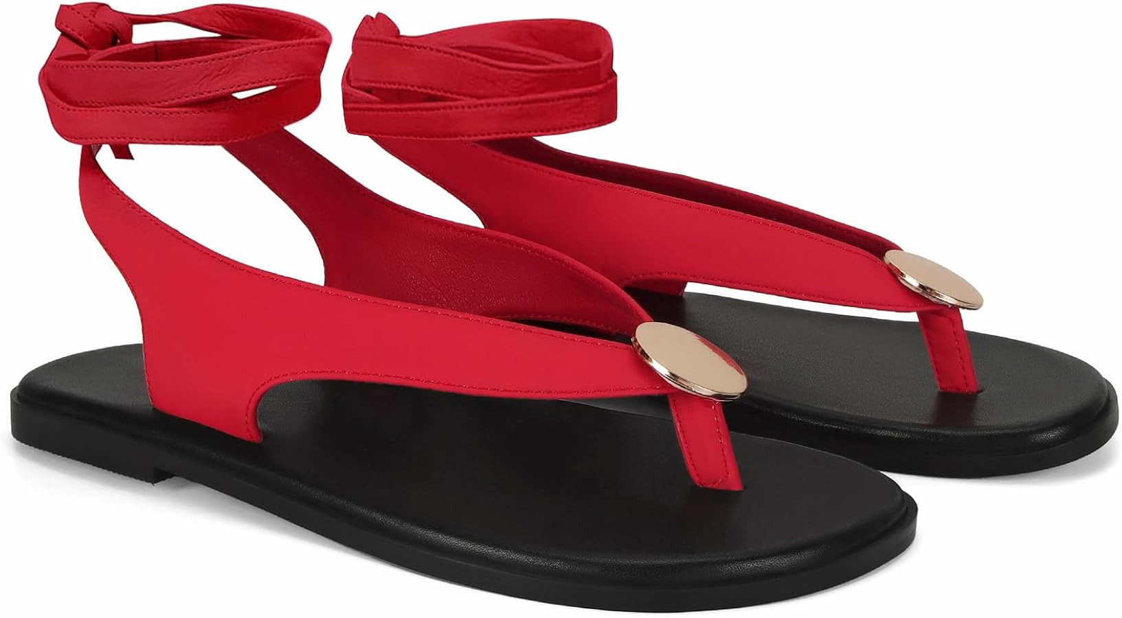 Flat Sandals for Women Strappy Sandals Comfortable Dressy Beach Flip Flop Slides Thong Sandals fo... | Amazon (US)