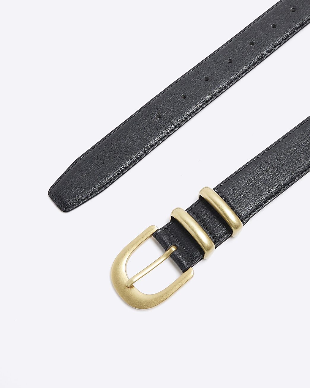 Black faux leather belt | River Island (UK & IE)