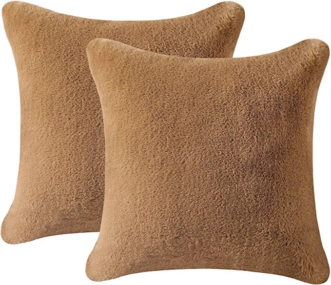 SISIZH Decorative Plush Faux Fur Throw Pillow Covers with Zipper Closure, 18x18 Inch Luxury Velve... | Amazon (US)