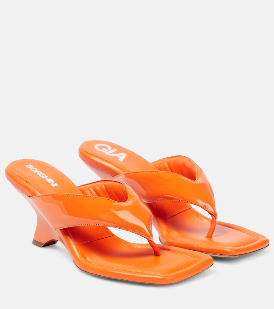 Gia Borghini Gia 6 leather thong sandals | Mytheresa (US/CA)