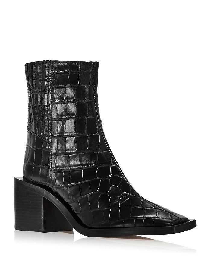 Women's Heiress  Croc Embossed Block Heel Booties | Bloomingdale's (US)