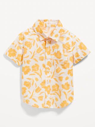 Short-Sleeve Printed Poplin Shirt for Toddler Boys | Old Navy (US)
