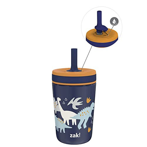 Zak Designs Kelso Toddler Cups For Travel or At Home, 12oz Vacuum Insulated Stainless Steel Sippy Cup With Leak-Proof Design is Perfect For Kids (Zaksaurus) | Amazon (US)