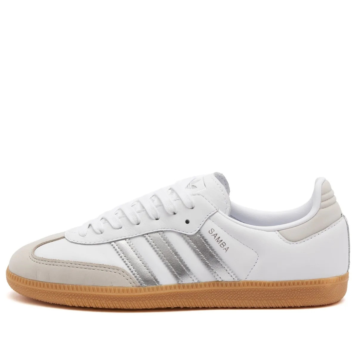 Adidas Samba Og Sneaker in White/Silver/Grey, Size UK 3 | END. Clothing