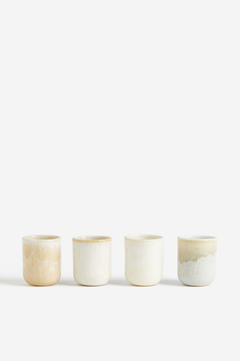 H & M - 4-pack espresso cups - Beige | H&M (UK, MY, IN, SG, PH, TW, HK)