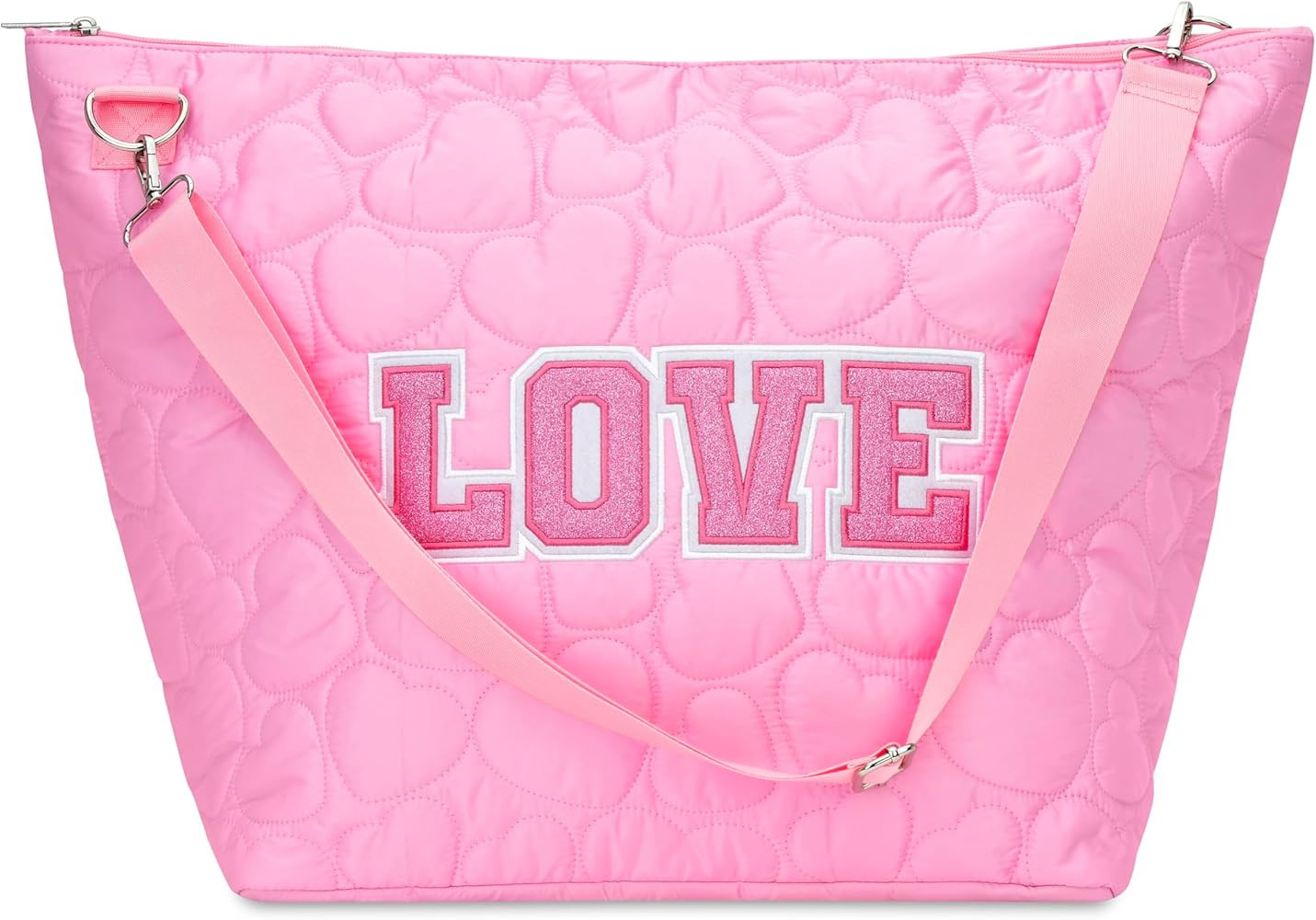 iscream 23.5" x 16" Weekender Travel Tote Bag with Quilted Heart Nylon Exterior and Adjustable St... | Amazon (US)