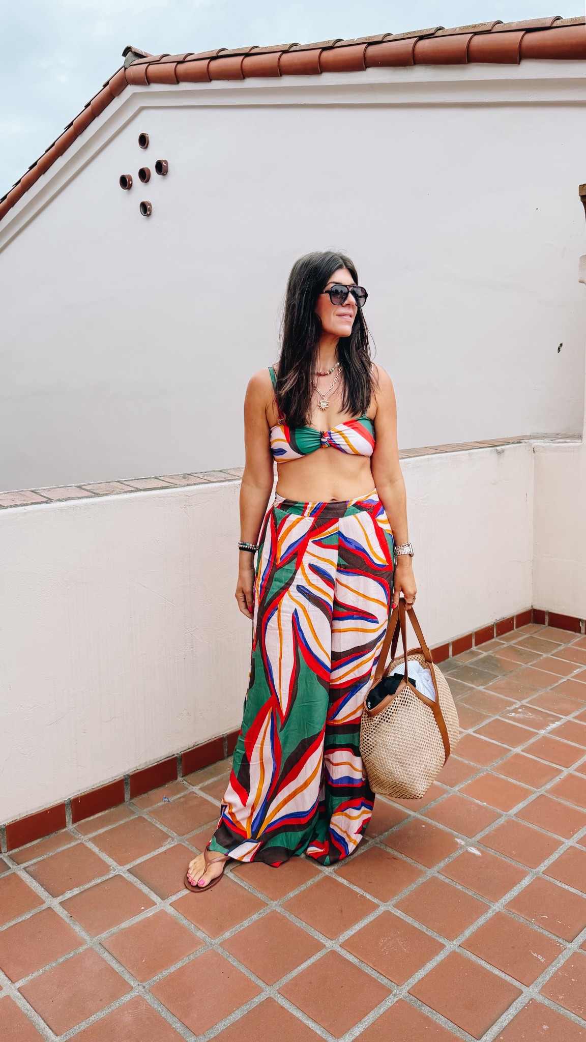 Vacation outfit
Swim top-medium
Swim bottom-large
Cover up pants- medium 

#LTKTall #LTKTravel #LTKSwim