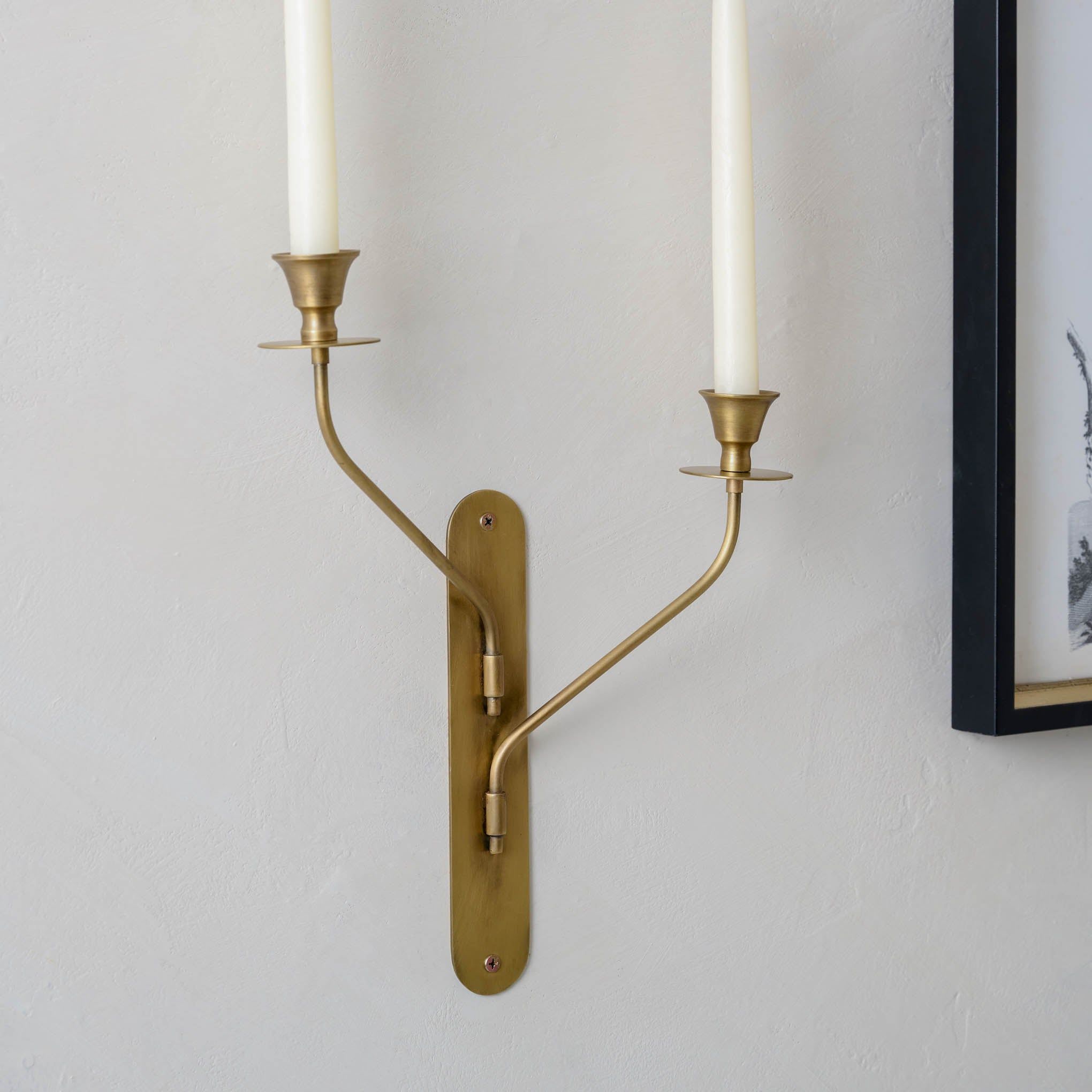 Margo Antiqued Brass Double Wall Sconce | Magnolia