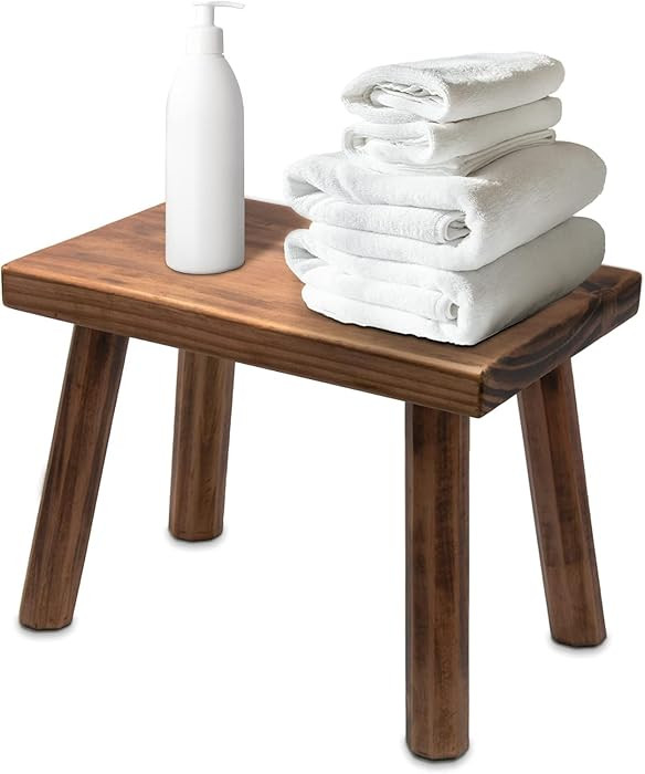 ENKEZI Shower Bench - Shower Foot Rest 12 in, Shower Stool for Shaving Legs, Rustic Scandinavian ... | Amazon (US)